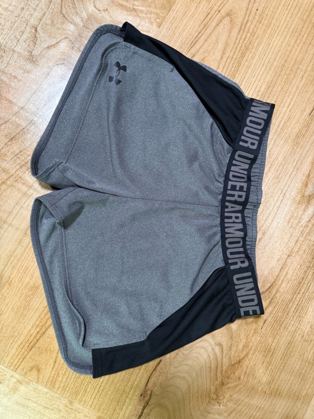 Under Armour Womens Charcoal Gray Athletic Shorts with Black Trim